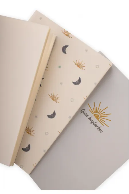 Triple Notepad Set with Moon and Sun Theme