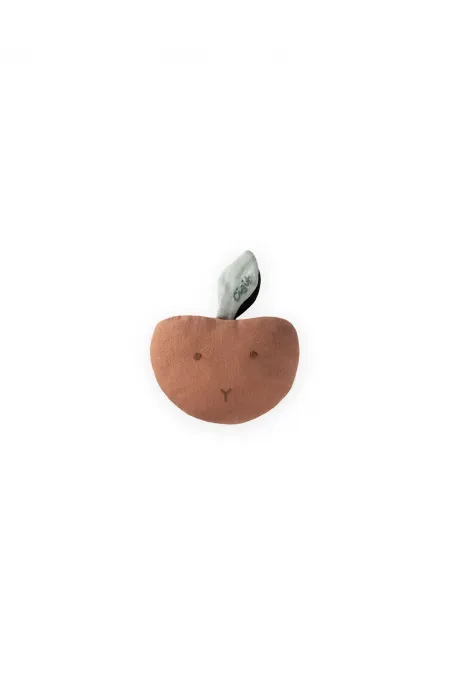 Muslin Apple Rattle Toy, Brown Muslin Apple Rattle Toy, Brown