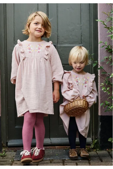 Robe rose poudré pour enfants de 1 à 10 ans