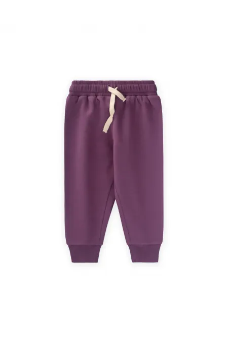 Ensemble de survêtement basique pour enfants de 1 à 5 ans - Prune