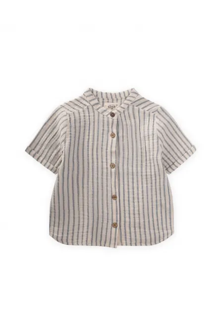 Chemise en mousseline 2-10 ans, indigo, rayures épaisses