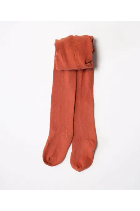 Çocuk Düz Külotlu Çorap 1-9 Yaş kiremit