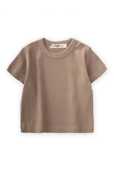 Basic Fitilli T-Shırt 0-12 Ay Vizon