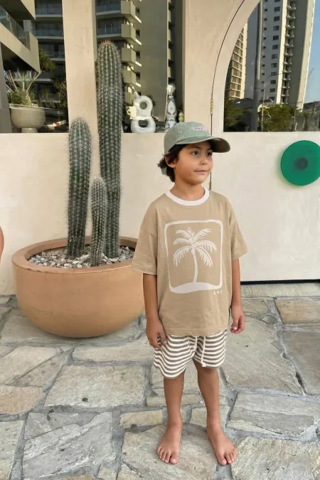 T-shirt imprimé palmiers 2-8 ans Melon