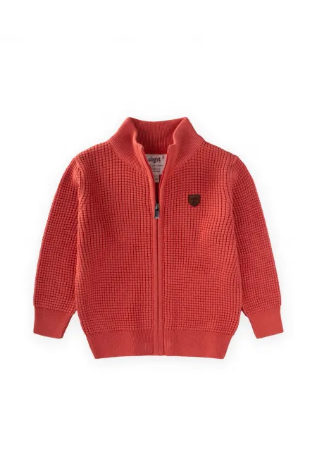 Selanik Fermuarlı Triko Hırka 2-11 Yaş Somon