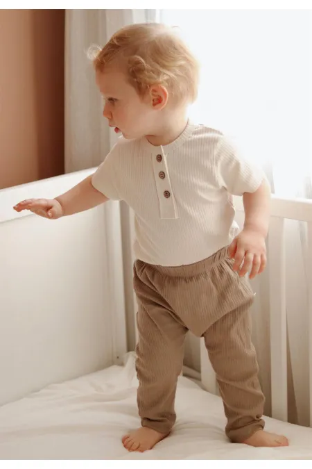 Basic Bodysuit Set for 0-3 Years Old Light Beige