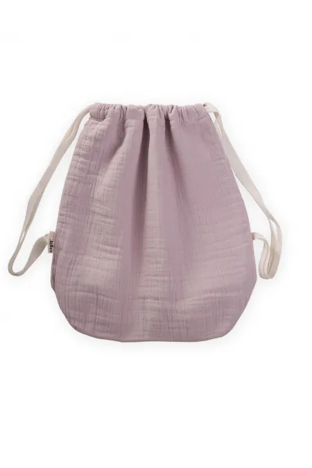 Sac à dos enfant en mousseline 28 x 30 cm lilas