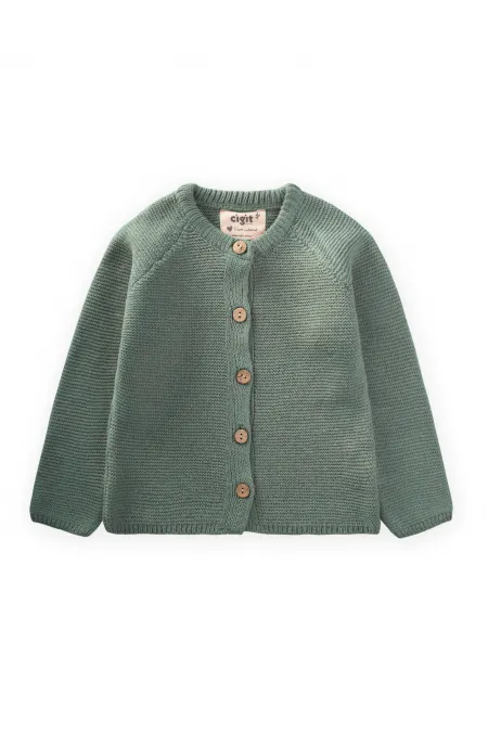 Links Triko Hırka 1-8 Yaş Haki Yeşil