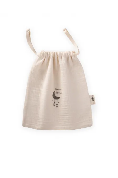Pochette en mousseline bio Ramadan 20x25cm Naturelle