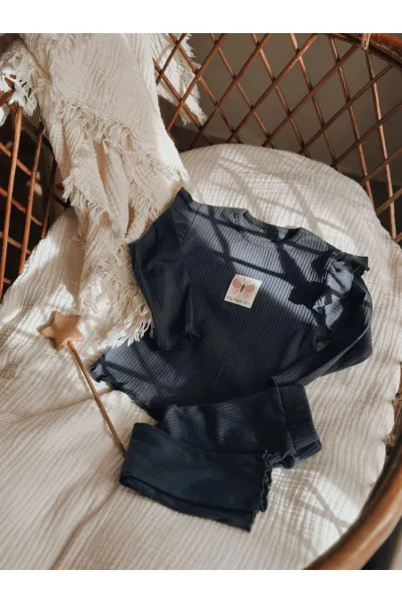 Seasonal Girl's Suit with Tag Detail, 1-10 Years Old, Navy Blue