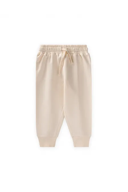 Ensemble de survêtement basique pour enfants de 1 à 5 ans, écru