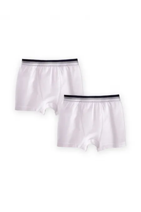 Lot de deux boxers blancs, pour enfants de 2 à 9 ans