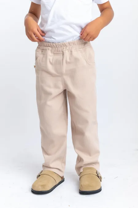 Pantalon en gabardine beige 2-7 ans