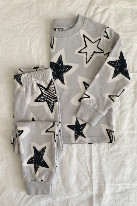 Ensemble pyjama pour enfant de 1 à 7 ans, couleur pierre