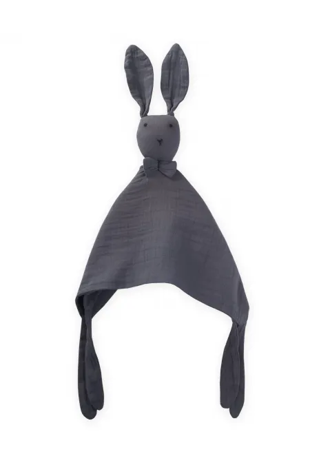 Compagnon de couchage en mousseline de lapin (lavé) 40 x 40 cm anthracite