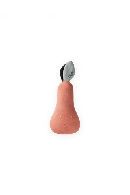 Muslin Rattle Pear Toy, Dark Pink Muslin Rattle Pear Toy, Dark Pink