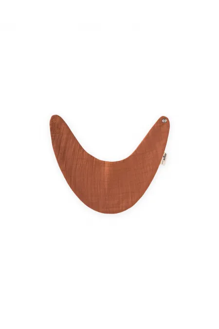 Rust Triangle Back-Tie Muslin Baby Bib
