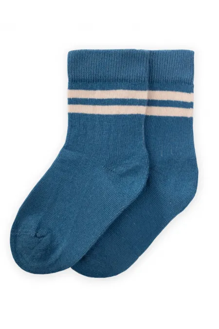 Ham Çizgili Soket 3-8 Yaş İndigo Mavi