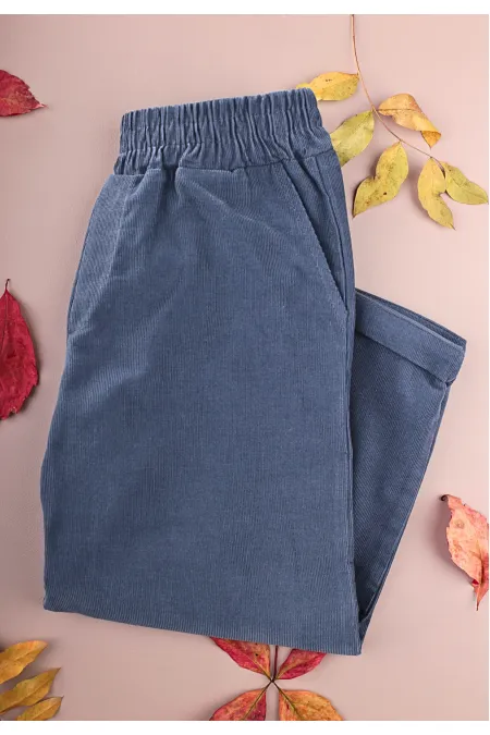 Pantalon en velours bleu marine, 4-12 ans