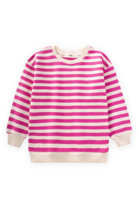 Çizgili Tunik 2-10 Yaş Fuşya
