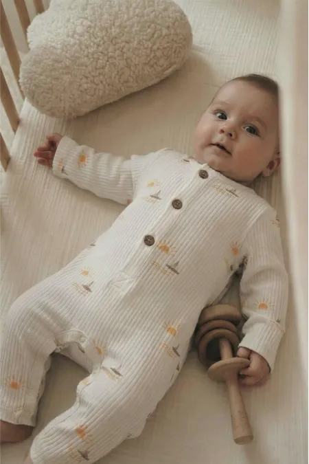 Baskılı Tulum 0-3 Yaş Yelken Desen