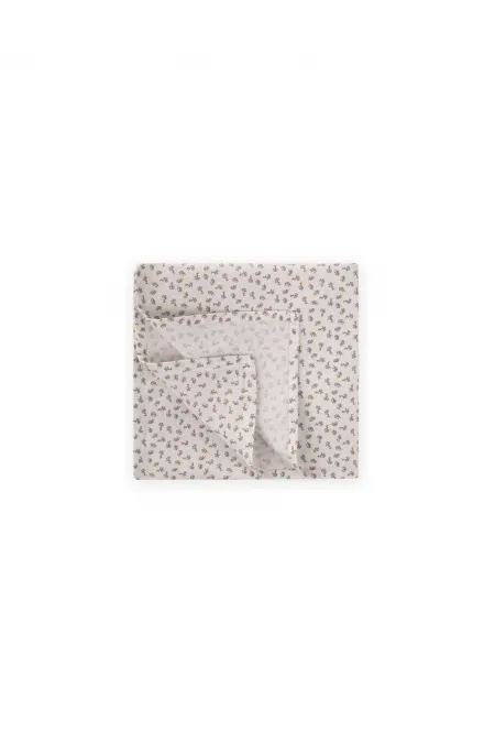 Couverture en mousseline imprimée 90x100 cm à motif floral bleu