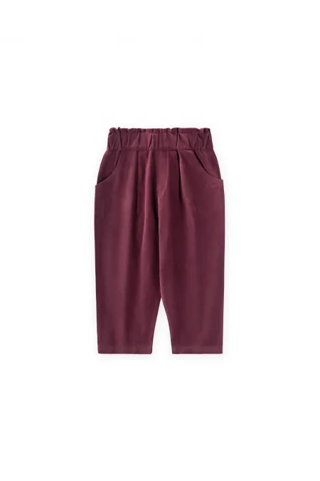 Kadife Boyfriend Pantolon 1-8 Yaş Mürdüm