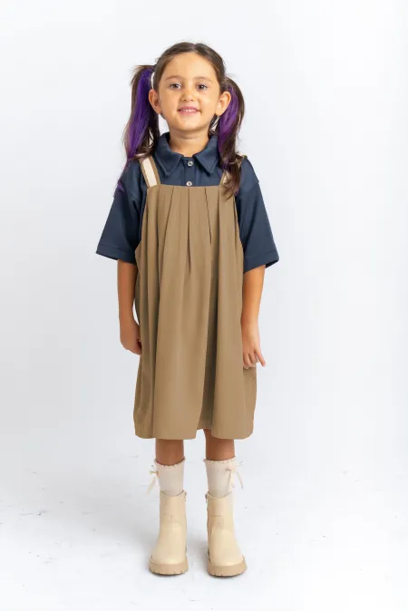 Pileli Tencel Jile 2-7 Yaş Camel