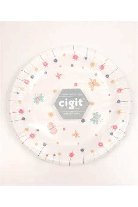 Assiettes en carton à motif papillon (8 pièces)