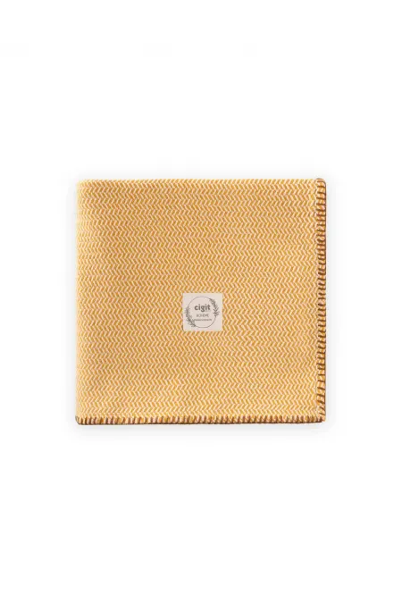 Çoban Dikişli Battaniye 93X100 Cm (+/- 3 Cm ) Hardal Sarı
