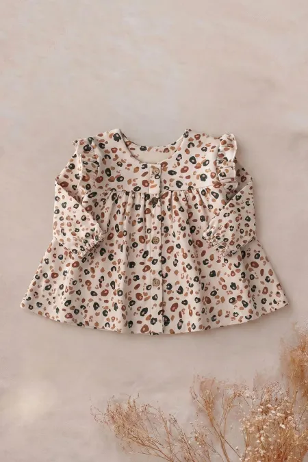 Gilet oversize à motifs pour enfants de 1 à 5 ans (couleur pierre)