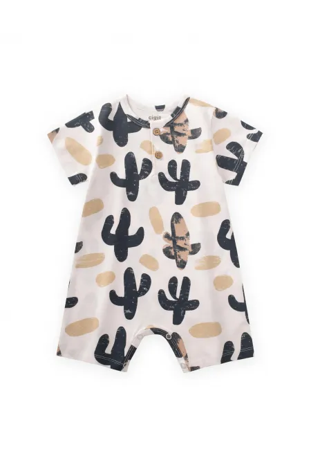 Patterned Overalls 0-4 Years Off White