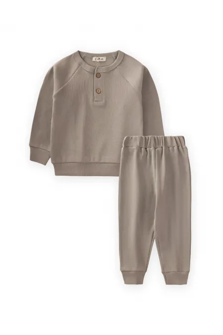 Costume basique garçon à manches raglan, taille S, couleur vison