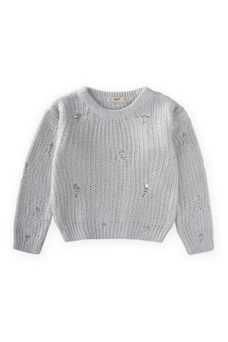 Pull Thessaloniki en maille, 2-8 ans, A, Gris