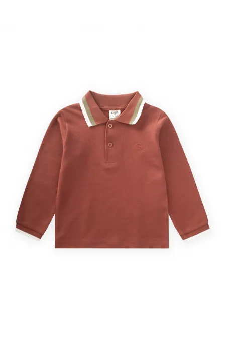 T-shirt à manches longues et col polo pour enfants de 2 à 14 ans