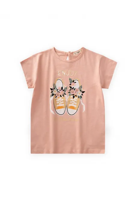 Printed T-Shirt 8-12 Years Old Baby Pink