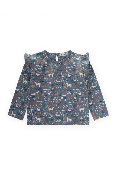 Long Sleeve T-Shirt 1-7 Years Old Indigo Blue