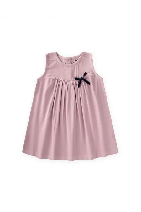 Robe sans manches en velours lilas 0-7 ans