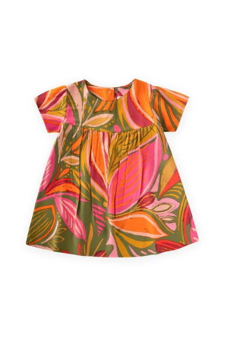 Patterned Flowy Dress, Ages 1-8, Orange
