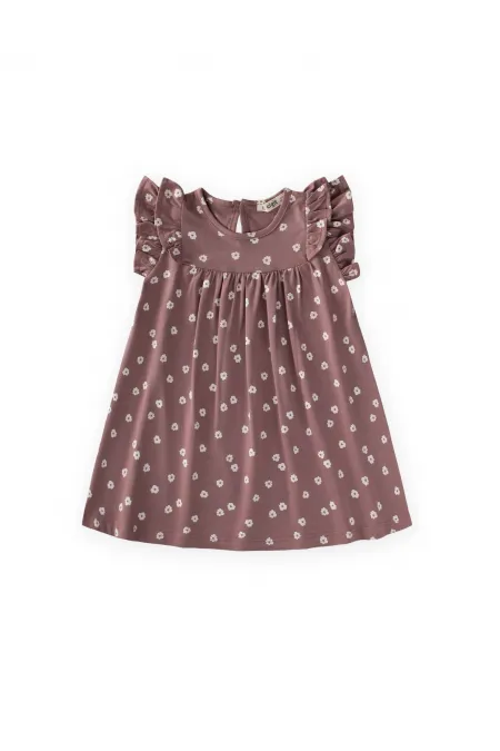 Robe à volants à motifs, 1 à 8 ans, couleur cuivre