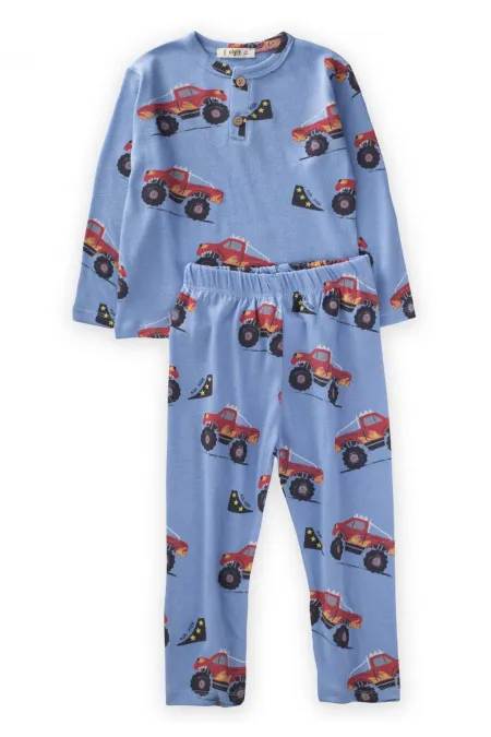 Desenli Pijama Takım 1-5 Yaş Mavi