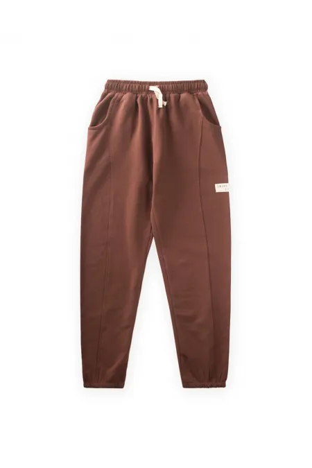 Pantalon de survêtement long marron pour enfants de 8 à 12 ans