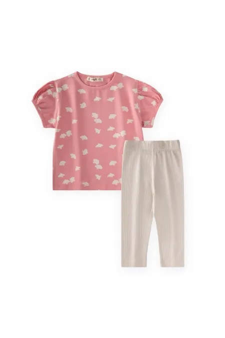 Taytlı T-Shirt Takım 1-7 Yaş Pembe