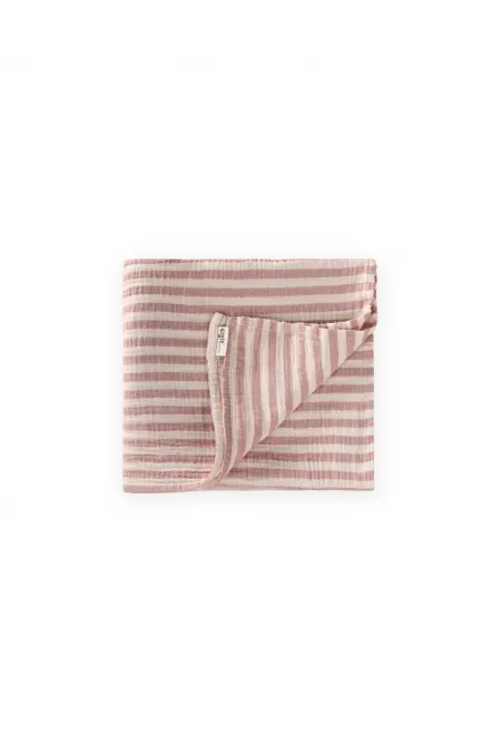 Natural Blanket 90x100cm Rose Pink Thick Striped Natural Blanket 90x100cm Rose Pink Thick Striped