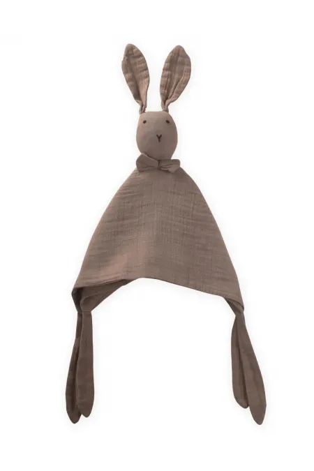 Compagnon de couchage en mousseline de lapin (lavé) 40 x 40 cm, couleur terre