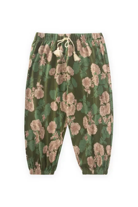 Patterned Ankle-Length Harem Pants, Ages 3-9, Green