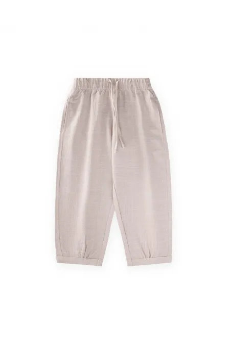 Linen Boyfriend Pants, Ages 2-10, Beige