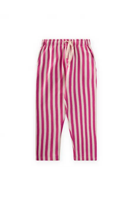 Çizgili Eşofman 3-12 Yaş Fuşya