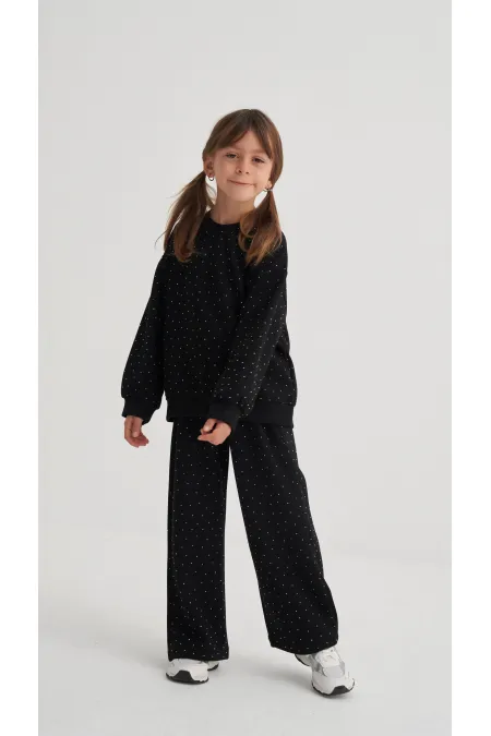 Komple Taşlı Modal Takım 2-7 Yaş Siyah