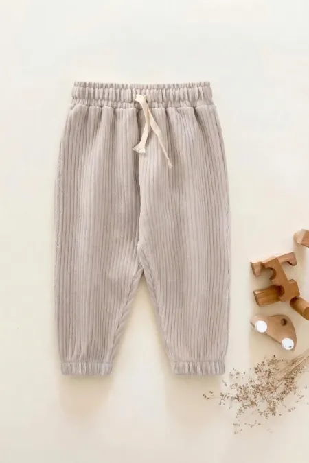 Pantalon de jogging en velours côtelé, couleur pierre, 1-10 ans